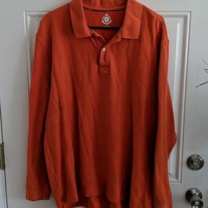 Men's Long Sleeve Orange Polo